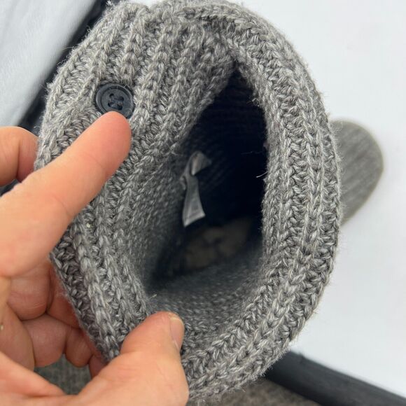 UGG Classic Cardy Boot Womens 7 Gray Wool Knit Tall Foldover Slouch Button - Picture 10 of 12